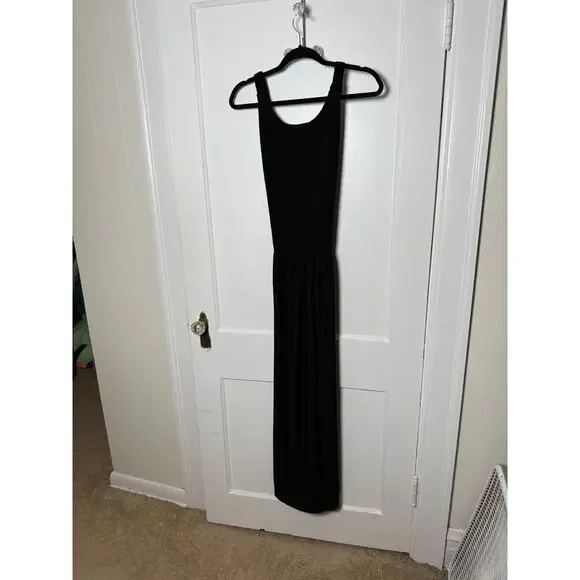 Hill House Home Samara Black Maxi Length Jersey Knit Stretch Minimalist  Dress XL